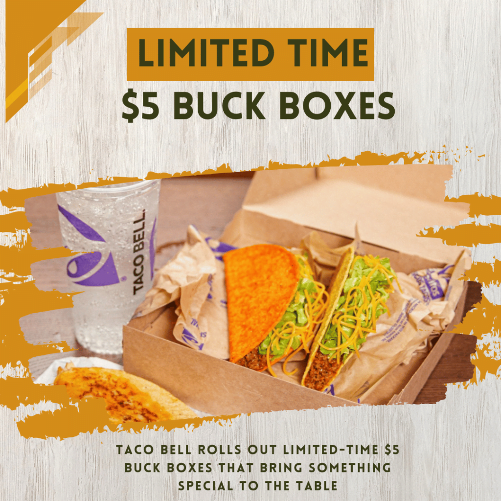 Taco Bell Menu $5 Buck Box